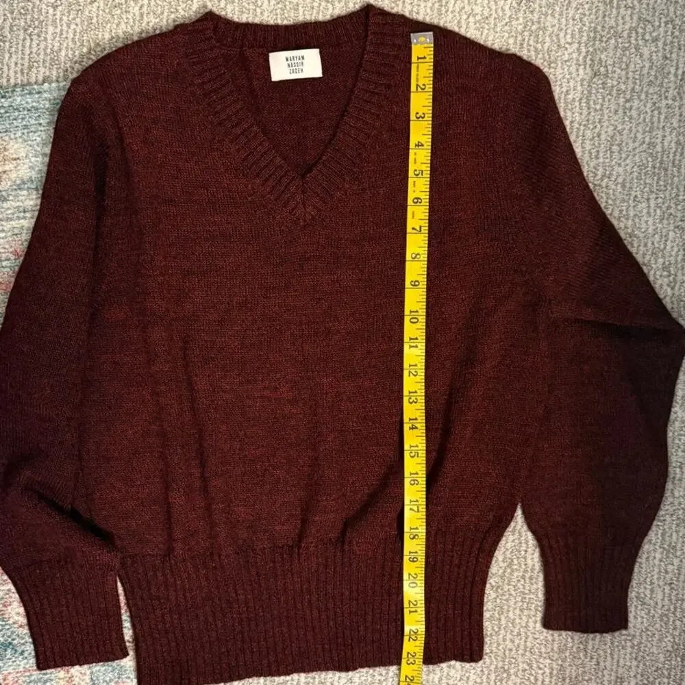 MARYAM NASSIR ZADEH – Annora Sweater Merlot Maroon - Large (New)